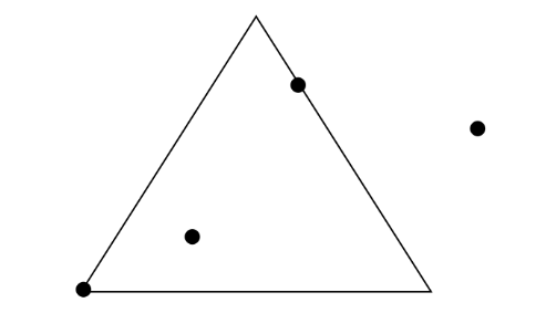 判断二维平面一个点是否在三角形内